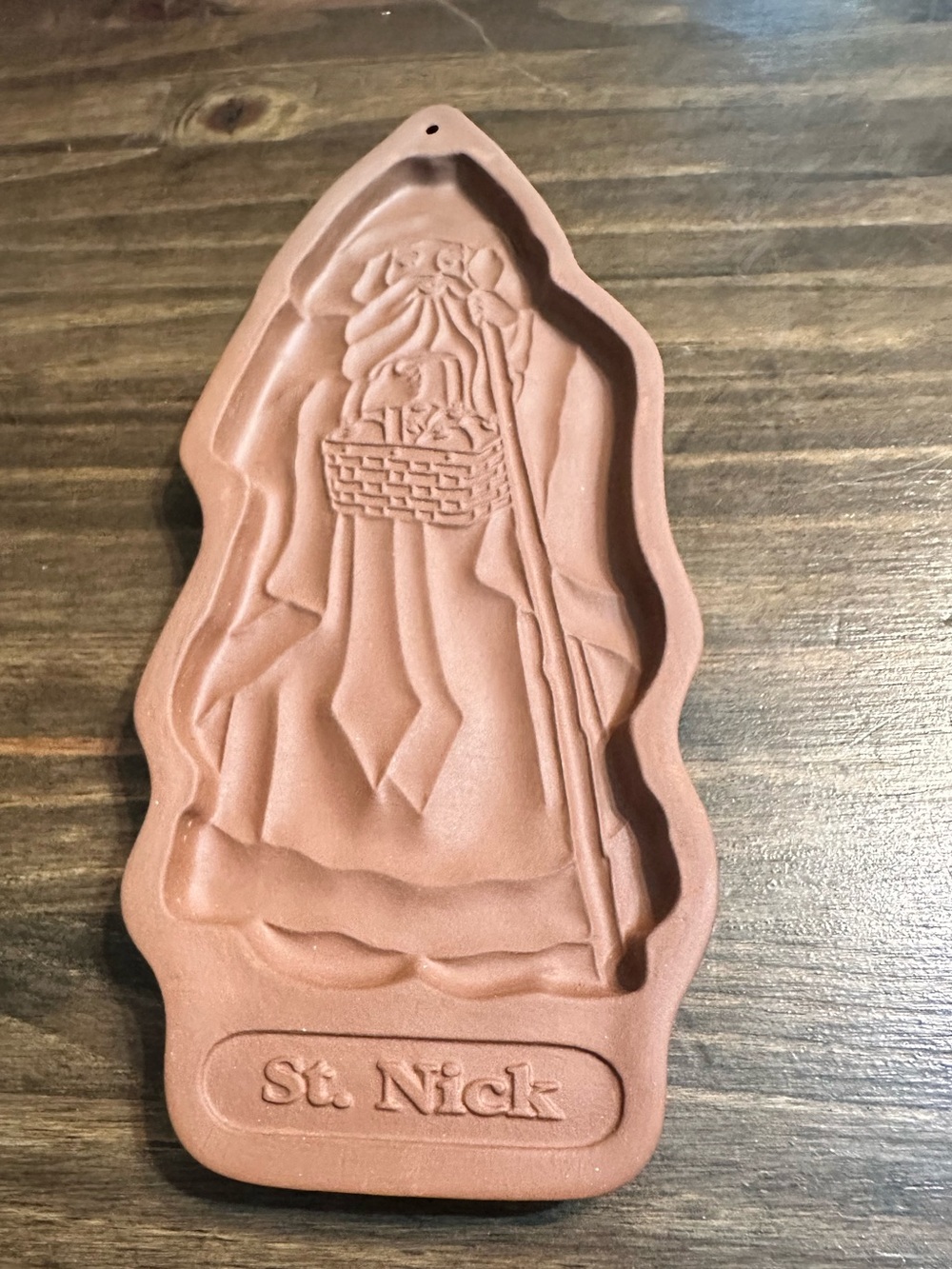 Longaberger Pottery St Nick Christmas Clay Cookie Mold 1993 Vintage